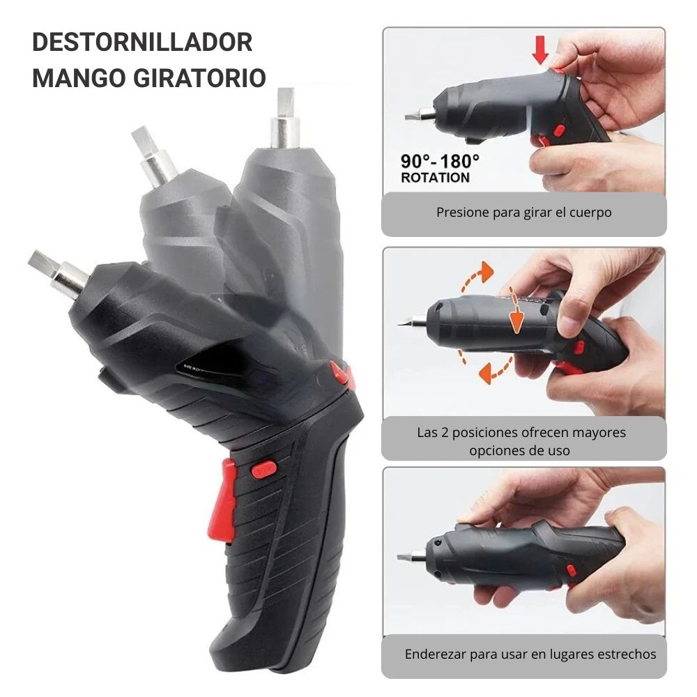 Destornillador eléctrico inalámbrico carga USB