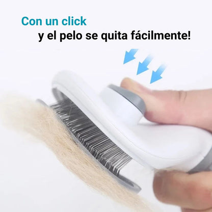 Cepillo removedor de pelo con boton para Gatos y Perros